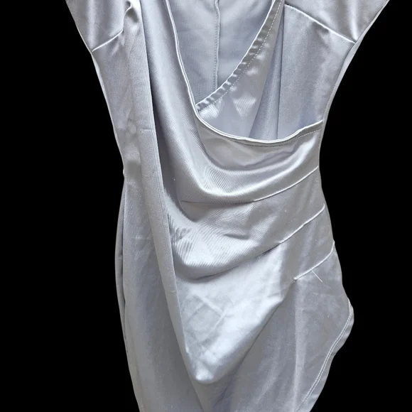 E.L.H STUDIO Elegant Silver Draped Dress Women Size S - Picture 6 of 15